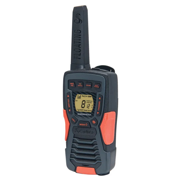 Cobra® ACXT1035R FLT Floating Waterproof 37-Mile-Range 2-Way Radios, 2 Pack (Multicolored)