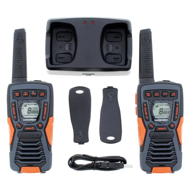 Cobra® ACXT1035R FLT Floating Waterproof 37-Mile-Range 2-Way Radios, 2 Pack (Multicolored)