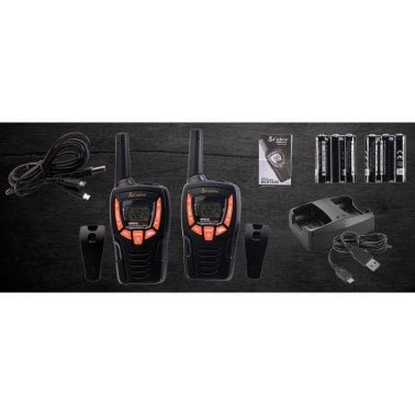 Cobra® microTALK® GMRS/FRS Walkie Talkies Pair, Black, CXT390