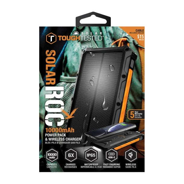 ToughTested® 10,000 mAh Qi® and Solar Charger