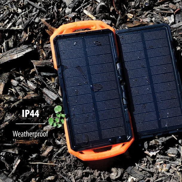 ToughTested® Dual-Solar-Panel Switchback 10,000 mAh Power Bank