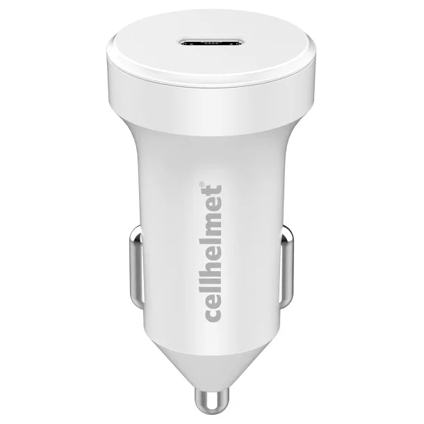 cellhelmet® 20-Watt Single-USB Power Delivery Car Charger with USB-C® to Lightning® Round Cable, 3 Feet