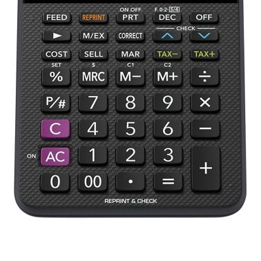 CASIO® HR-10RC Portable Printing Calculator, 12 Digits, with Adapter, Black