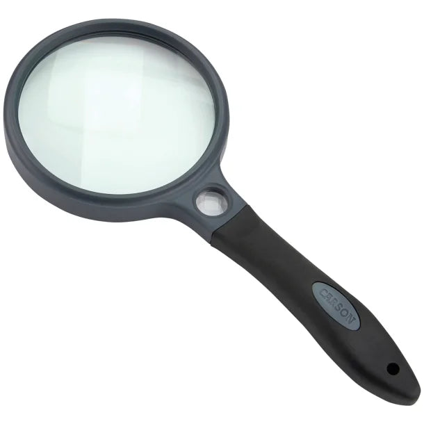 CARSON® SureGrip™ 2x Soft-Grip Magnifier with 11.5x Spot Lens