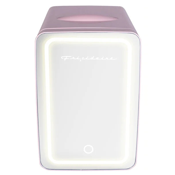 Frigidaire® .35 Cubic-Foot 10-Liter 15-Can Mini Portable Personal Fridge with Lighted Mirror Door (Pink)