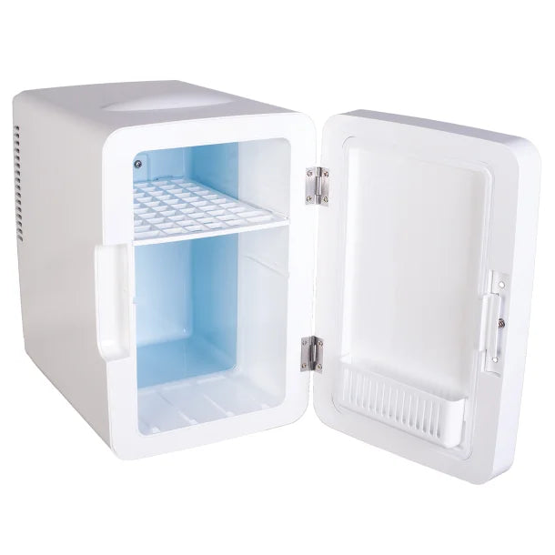 Frigidaire® .35 Cubic-Foot 10-Liter 15-Can Mini Portable Personal Fridge with Lighted Mirror Door (White)