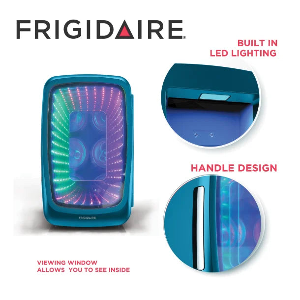 Frigidaire® 6-Can Retro Gaming Light-up Portable Beverage Mini Fridge, EFMIS179 (Blue)