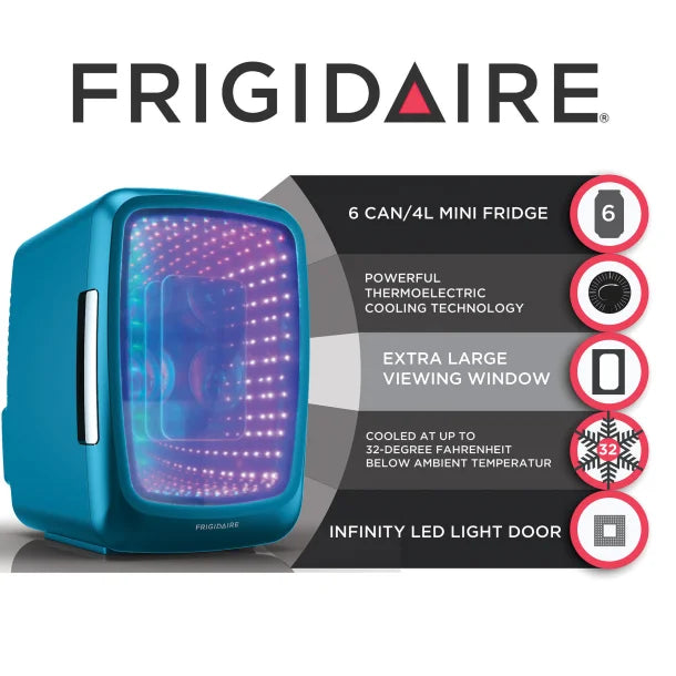 Frigidaire® 6-Can Retro Gaming Light-up Portable Beverage Mini Fridge, EFMIS179 (Blue)