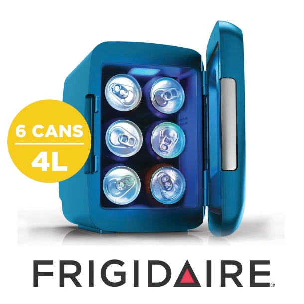 Frigidaire® 6-Can Retro Gaming Light-up Portable Beverage Mini Fridge, EFMIS179 (Blue)