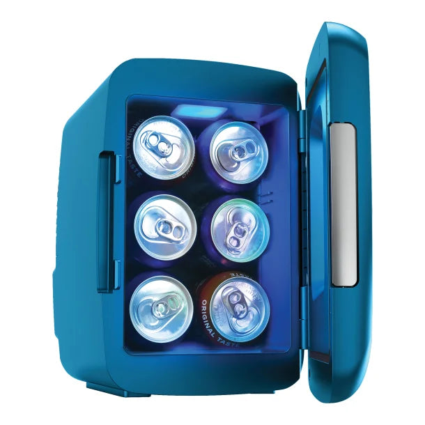 Frigidaire® 6-Can Retro Gaming Light-up Portable Beverage Mini Fridge, EFMIS179 (Blue)