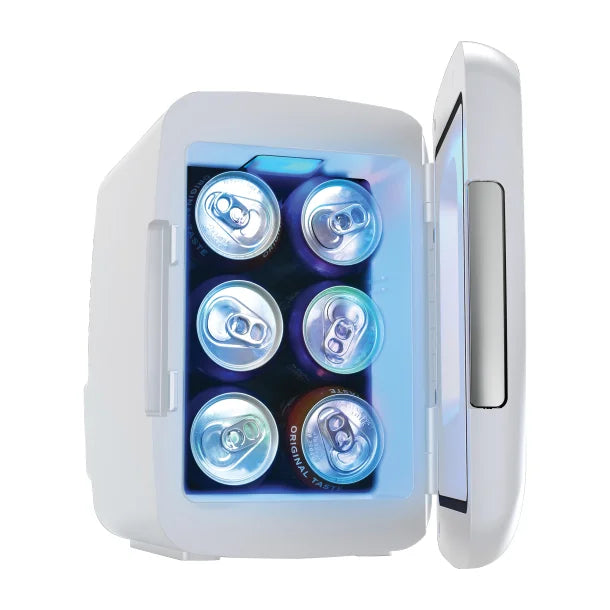 Frigidaire® 6-Can Retro Gaming Light-up Portable Beverage Mini Fridge, EFMIS179 (White)