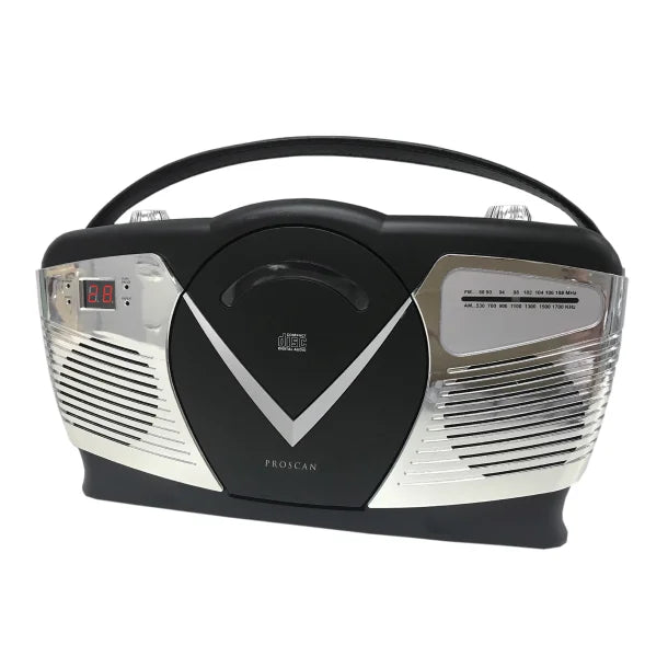Proscan® Retro-Style CD/Radio Boom Box with Alarm Clock, PRCD212 (Black)