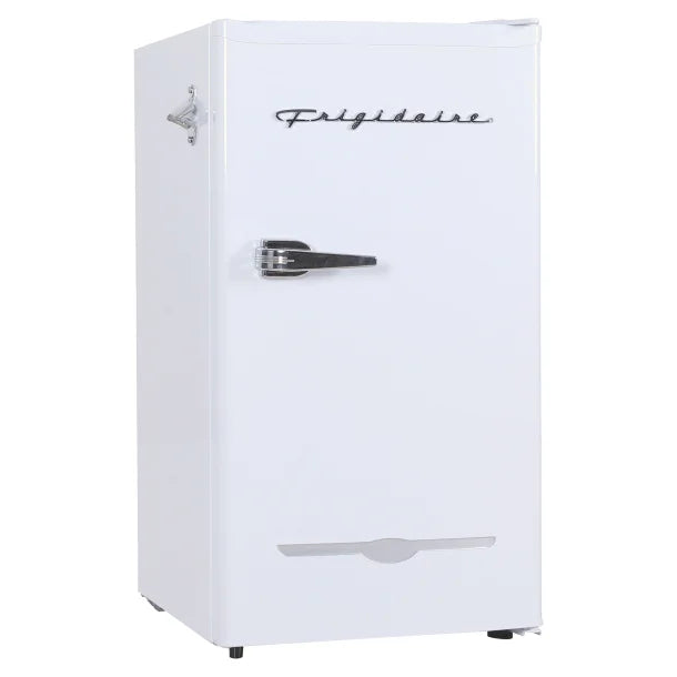 Frigidaire® 3.2-Cu.-Ft. 65-Watt Retro Bar Fridge with Side Bottle Opener (White)