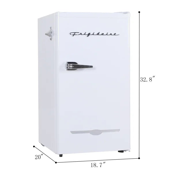 Frigidaire® 3.2-Cu.-Ft. 65-Watt Retro Bar Fridge with Side Bottle Opener (White)