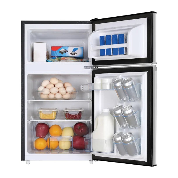 Frigidaire® 3.2-Cu Ft. 2-Door Retro Compact Refrigerator with Freezer, EFR391-B, Platinum Design with Chrome Trim