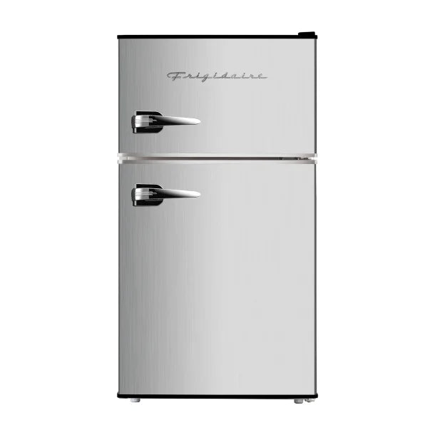 Frigidaire® 3.2-Cu Ft. 2-Door Retro Compact Refrigerator with Freezer, EFR391-B, Platinum Design with Chrome Trim