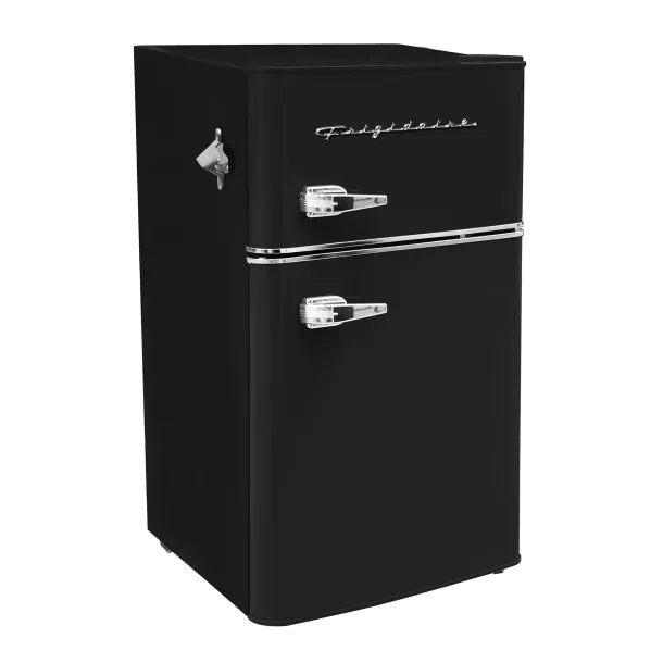 Frigidaire® 3.2-Cu Ft. 2-Door Retro Compact Bar Fridge with Freezer and Side Bottle Opener, EFR840 (Black)