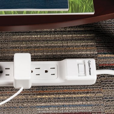 CyberPower® MP1073SS 2-Pack of Essential Surge-Protector 6-Outlet Power Strips, 2-Foot Cord