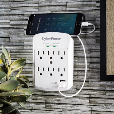 CyberPower® P600WU Professional Surge-Protector Wall Tap with 2 USB Ports