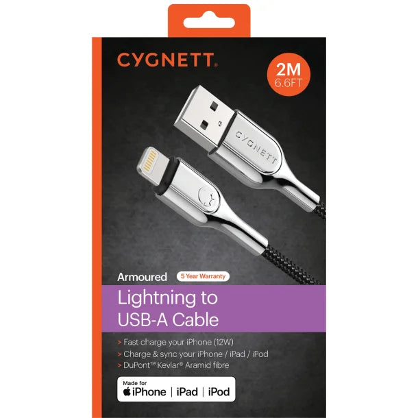 Cygnett® Armored Lightning® to USB Charge and Sync Cable (9 Ft.)