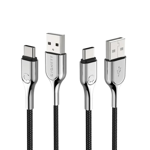 Cygnett® Armored 2.0 USB-C® to USB-A Charge and Sync Cable (Black)