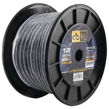 DB Link® Superflex Series 12-Gauge 250-Ft. Speaker Wire, White/Gray