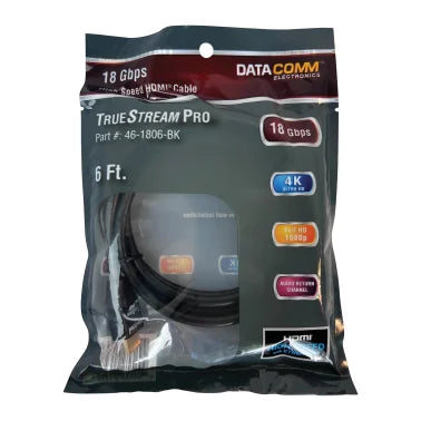 DataComm Electronics PrimePass Certified 18-Gbps High-Speed HDMI® Cable with Ethernet (6 Ft.)