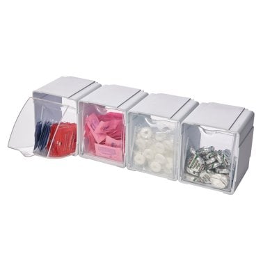 Deflecto® Tilt Bin® Interlocking Storage Organizer, 4 pk