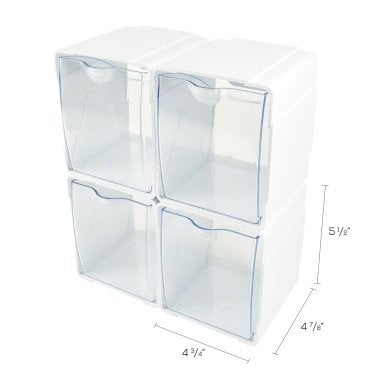 Deflecto® Tilt Bin® Interlocking Storage Organizer, 4 pk