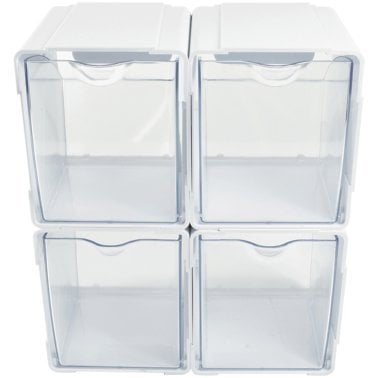 Deflecto® Tilt Bin® Interlocking Storage Organizer, 4 pk