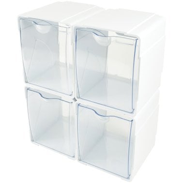 Deflecto® Tilt Bin® Interlocking Storage Organizer, 4 pk