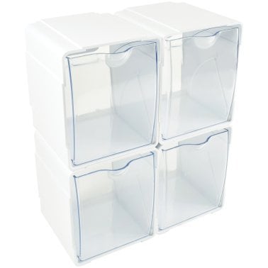 Deflecto® Tilt Bin® Interlocking Storage Organizer, 4 pk