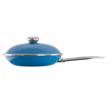 Vita® 11-In. Enamel-on-Steel Covered Skillet (Blue)