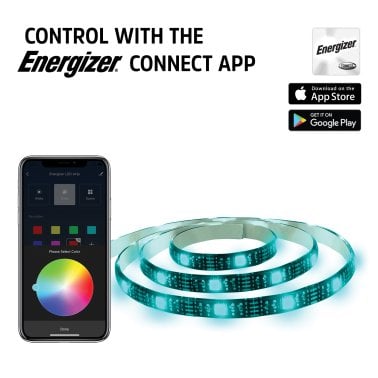 Energizer® Connect Smart Wi-Fi® Dimmable Bright White and Multicolor LED Light Strip, 6.56 Feet