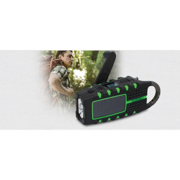 Eton® Scorpion II AM/FM/NOAA® Weatherband Radio and Flashlight, Black and Green