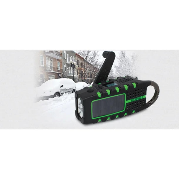 Eton® Scorpion II AM/FM/NOAA® Weatherband Radio and Flashlight, Black and Green