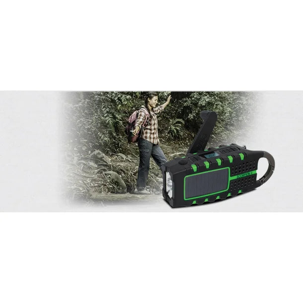 Eton® Scorpion II AM/FM/NOAA® Weatherband Radio and Flashlight, Black and Green