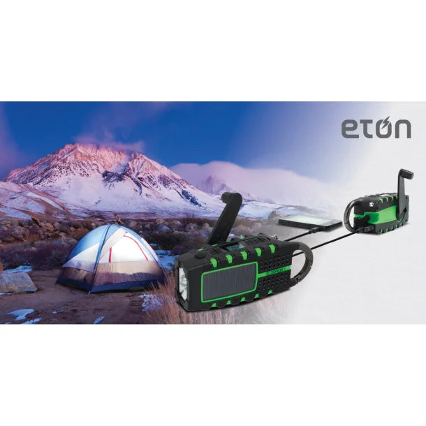 Eton® Scorpion II AM/FM/NOAA® Weatherband Radio and Flashlight, Black and Green