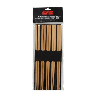 Joyce Chen® Reusable Burnished Bamboo Chopsticks (5 Pack)