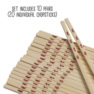 Joyce Chen® Reusable Burnished Bamboo Chopsticks (10 Pack)