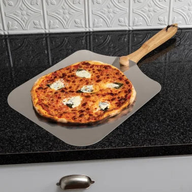 Old Stone Aluminum Pizza Peel with Folding Wood Handle (14 In. x 16 In.)