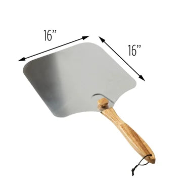 Old Stone Aluminum Pizza Peel with Folding Wood Handle (14 In. x 16 In.)