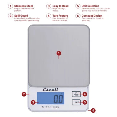 Escali® Vera Precision Compact Digital Scale