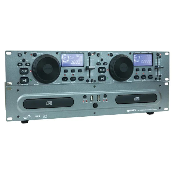 Gemini® Professional 2U Dual CD/USB Player, Silver, CDX-2250i