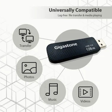 Gigastone® Z30 USB 3.0 Retractable Flash Drive (128 GB)