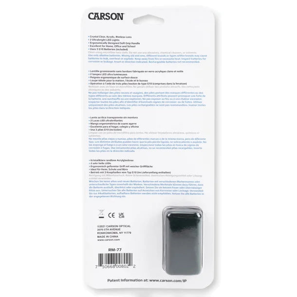 CARSON® Rectangle RimFree™ Handheld Magnifier