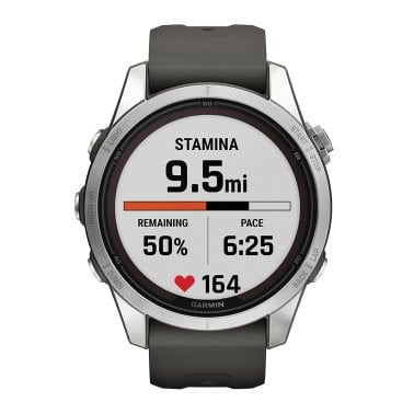 Garmin® fēnix® 7S Pro Solar Edition Smartwatch, Silver Bezel with Graphite Band