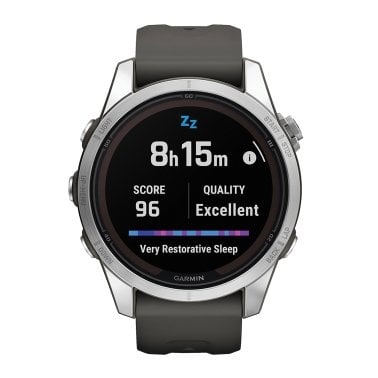 Garmin® fēnix® 7S Pro Solar Edition Smartwatch, Silver Bezel with Graphite Band