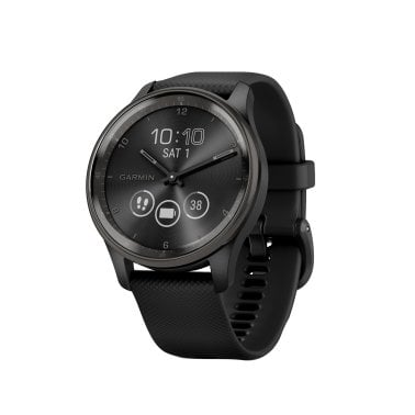 Garmin® vívomove® Trend Hybrid Smartwatch with Stainless Steel Bezel and Silicone Band (Black)