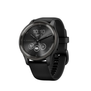 Garmin® vívomove® Trend Hybrid Smartwatch with Stainless Steel Bezel and Silicone Band (Black)